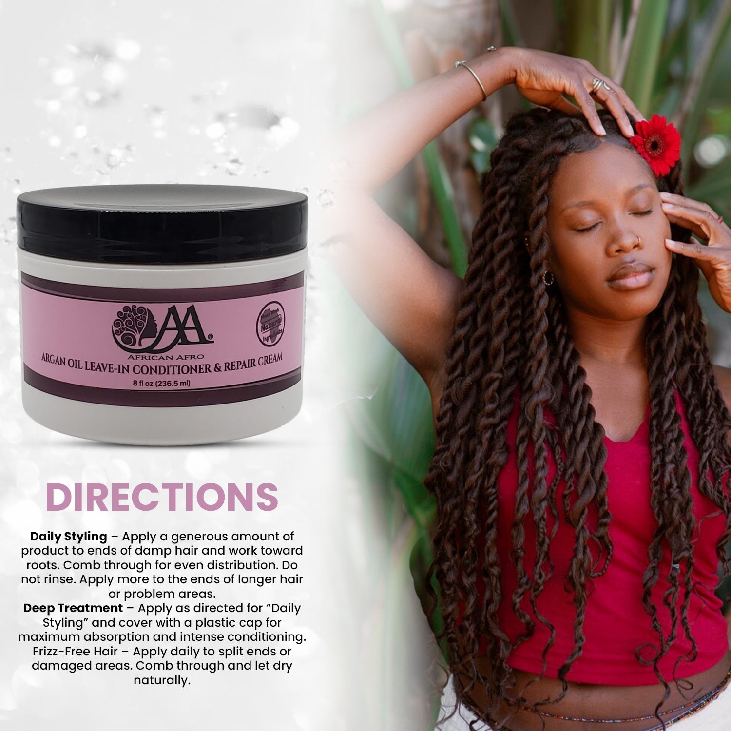 Argan Oil Leave-In Conditioner and Repair Cream - Deep nourishment and shine enhancement.