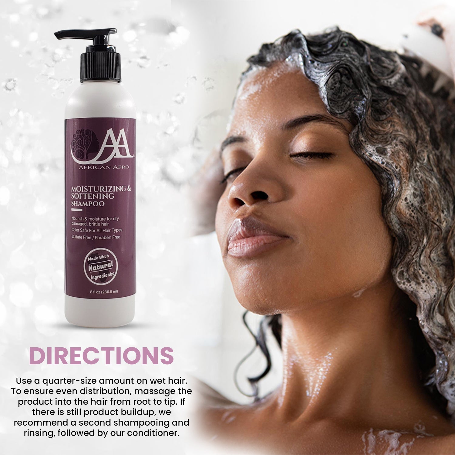 Moisturizing and softening hair conditioner with Argan, Grape Seed, and Jojoba oils for intense hydration and repair.
