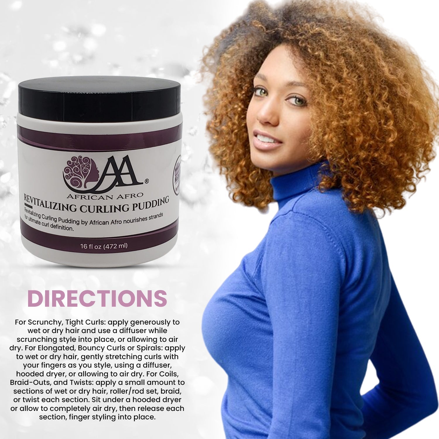 Revitalizing Curling Pudding Hair Cream for frizz control and curl hydration, 16 fl. oz.