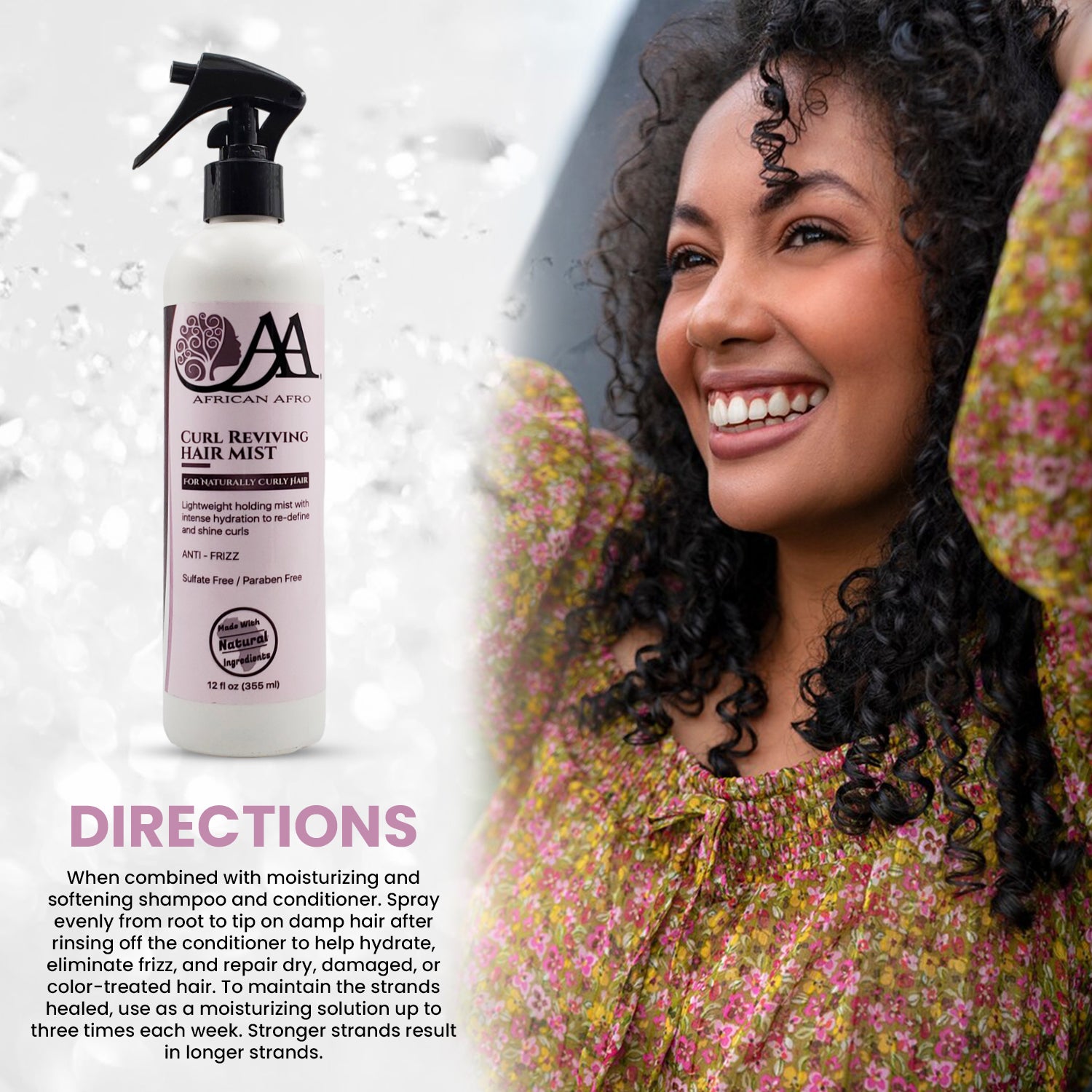 Curl Reviving Hair Mist Spray | Lightweight Anti-Frizz Spray