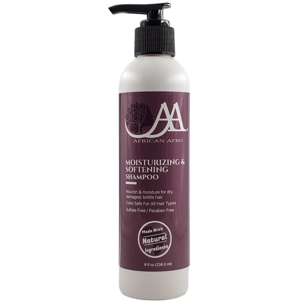 African Afro Moisturizing & Softening Hair Shampoo | Color-Safe Hydrating Shampoo for Curly Hair and All Other Hair Types | Made Cruelty-Free with Natural Ingredients | 8 Fl Oz