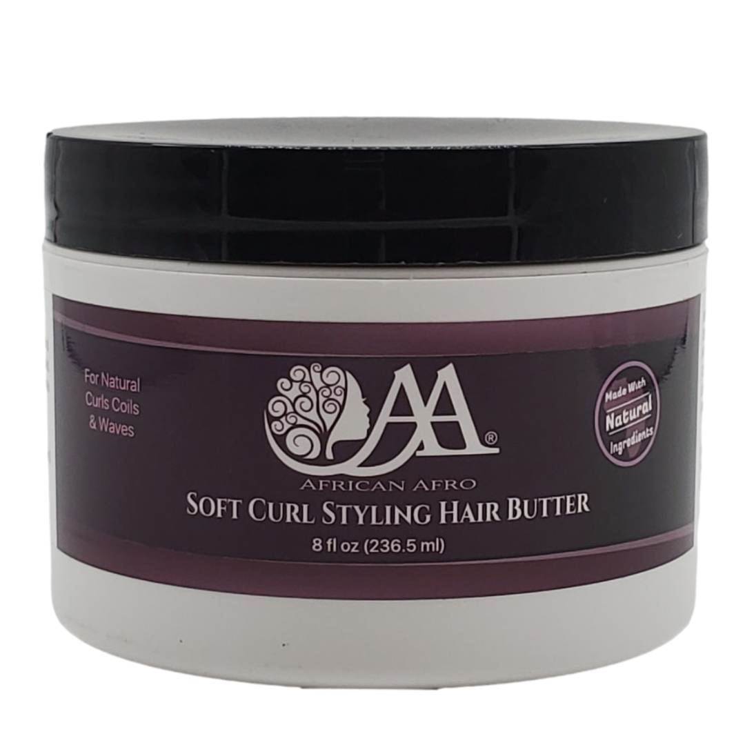 Moisturizing curl styling hair butter with shea butter, coconut milk, and olive oil for frizz control and hydration, 8 fl. oz.