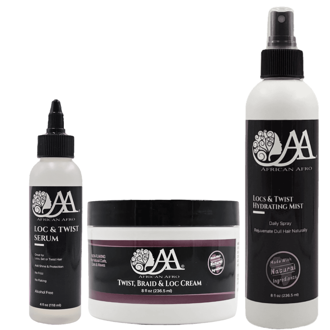 Extreme Hold Loc & Twist Kit for moisturizing, defining, and protecting hair.