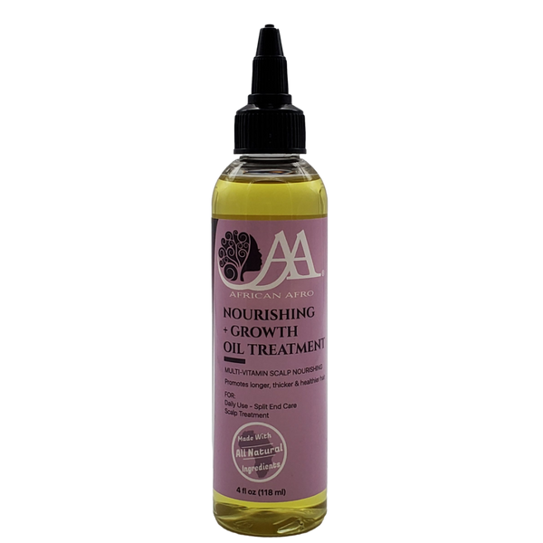 African Afro Nourishing & Growth Oil Hair Treatment | Tea Tree Oil-Based Hair Growth Oil Formula for All Hair Types | Made Cruelty-Free with Natural Ingredients | 4 Fl Oz